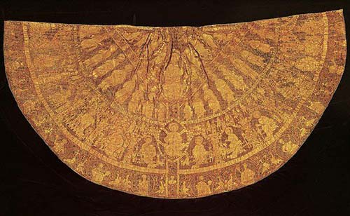 Korunovační plášť maďarského krále Štěpána (+1031), Magyar Nemzeti Museum, Budapešť