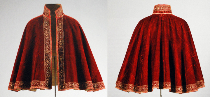 Sametový plášť z let 1560 - 80 je uložen ve sbírkách Germanisches National Museum, Norimberk.