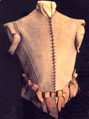 Doublet z hovězí kůže, pozdní 16. století, Museum of Leathercraft, Northampton